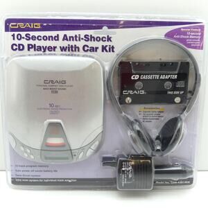 Vintage Craig Portable CD Player CDM-43014CK Car Kit Cassette Adapter NOS